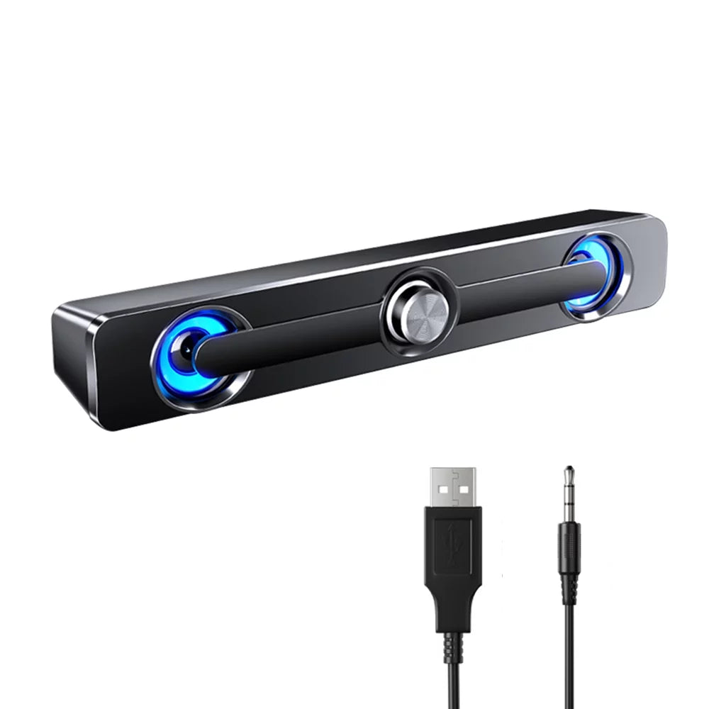 V-111 Computer Speaker Usb Wired Powerful Bar Stereo Subwoofer Bass Speaker Surround Sound Box For Pc Laptop Phone Tablet Mp3 Mp4