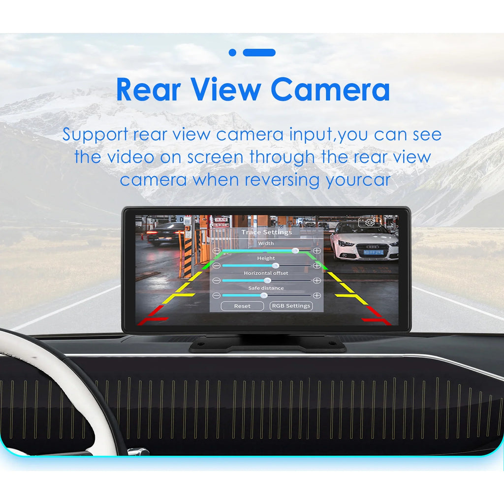 10.26" Touchscreen Apple Carplay Android Auto Fm Car Radio Stereo Head Unit 360° Adjustable Bluetooth Mirror Link Gps Navigation Player