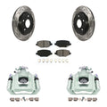 Transit Auto Rear Disc Brake Coated Caliper Drilled Slotted Rotors And Semi-Metallic Pads Kit For 2012 Ram C/V With Single Piston Front From 03 24 12 Kcd-100619S