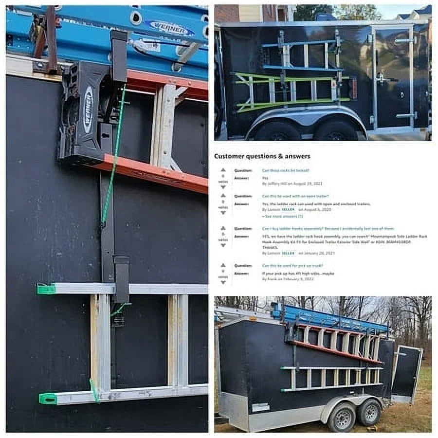 1 Trailer Cargo 2 Adjustable Exterior Trailer Out Rack - or Enclosed Side 2 Mount Wall Universal Ladders Bars Kojem Carry Side for Ladder