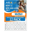 by 14x25x1 AIR. FILTERS in Pack of 1000, AIRX Rating, Pack Furnace of Filters High 7, Filters Comparable WICKED 12 1200, 12 USA to 11 FPR Made MERV Air Furnace Efficiency Filter MPR MPR CLEAN