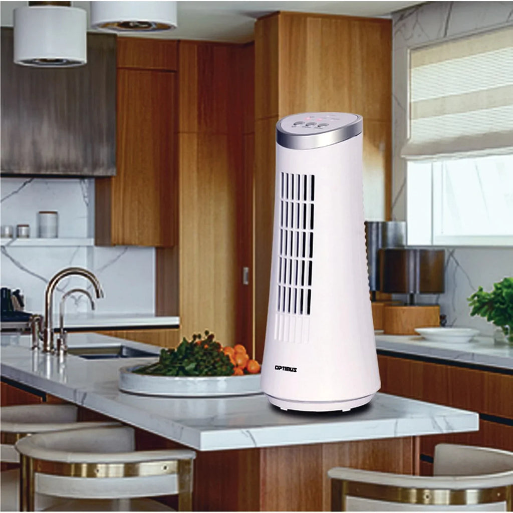 F-7345Wh 12" Desktop Ultraslim Oscillating Tower Fan (White)