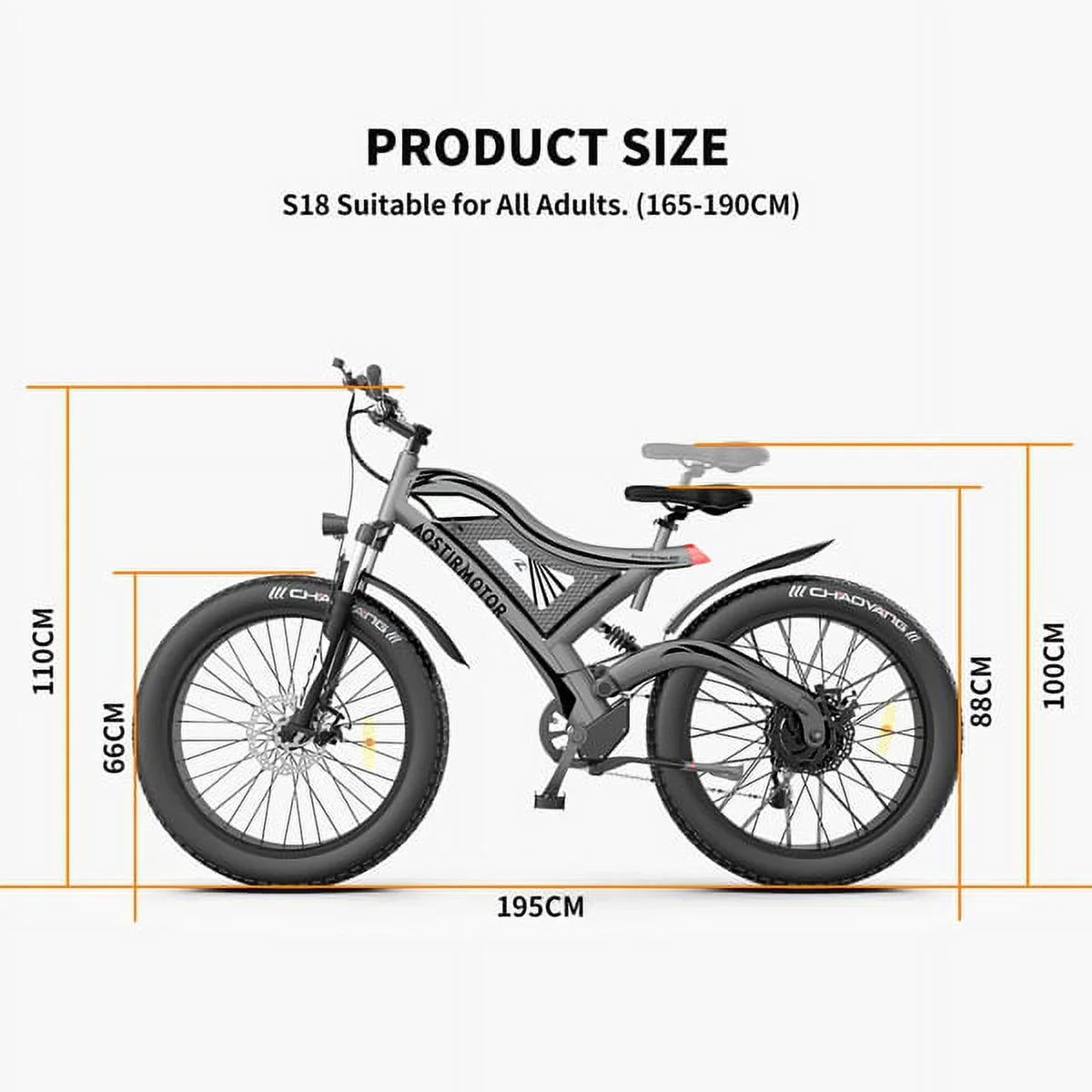 26 Bike In. Electric Fat Tire Electric Adults AOSTIRMOTOR Hot Bicycle Mountain