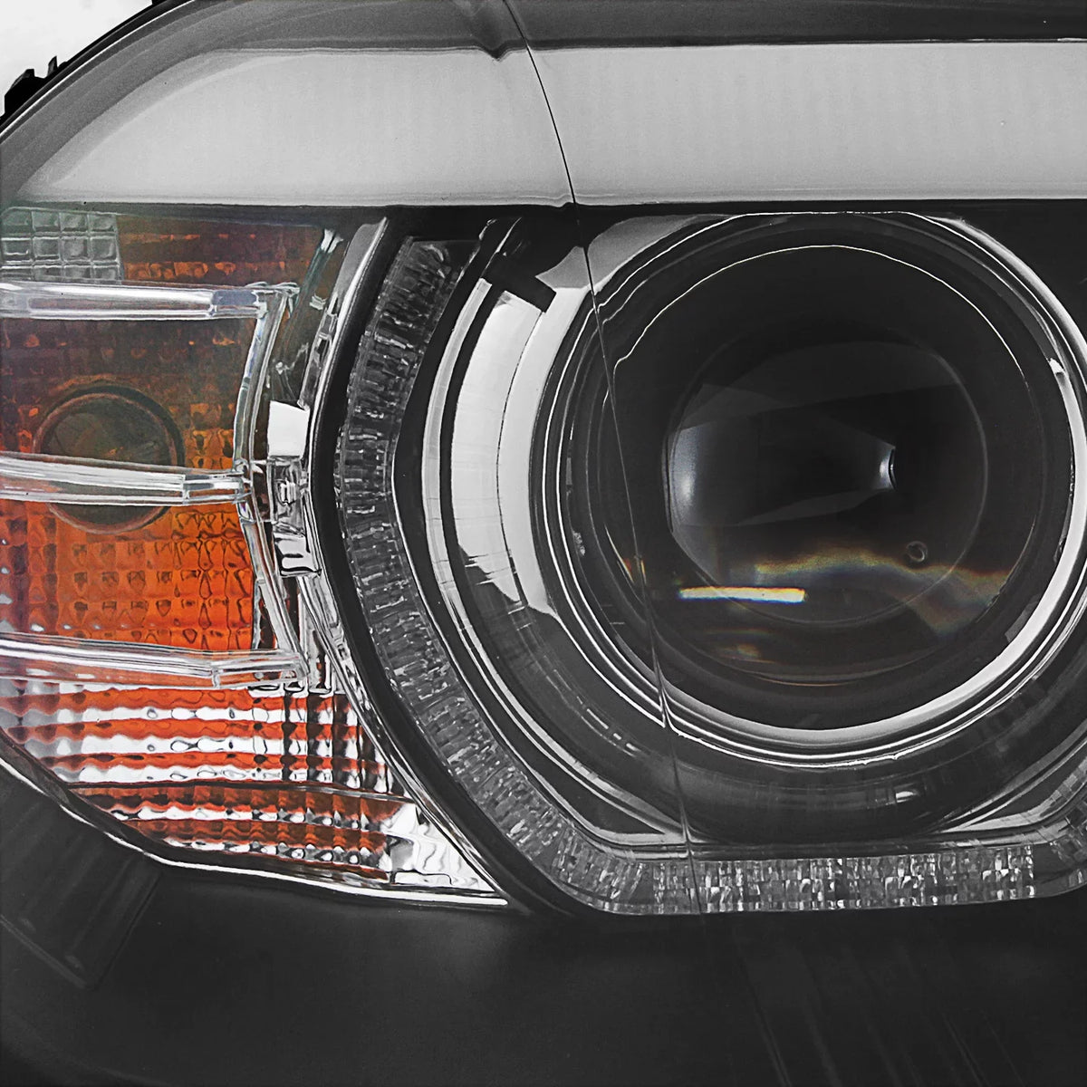 Akkon - For 2007-2010 Bmw E70 X5 Hid [W/ Afs Model] Led Halo Drl Projector Black Headlights Driver Left+Passenger Right Pair