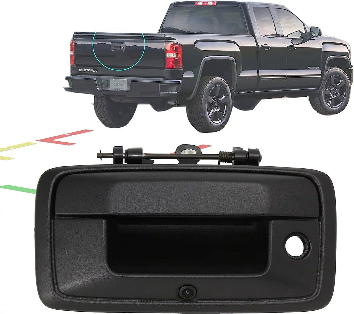 for Rear Camera Silverado 1500 Tailgate View Sierra 2014-2018 Handle Assist RED Chevrolet Camera GMC Park Backup WOLF