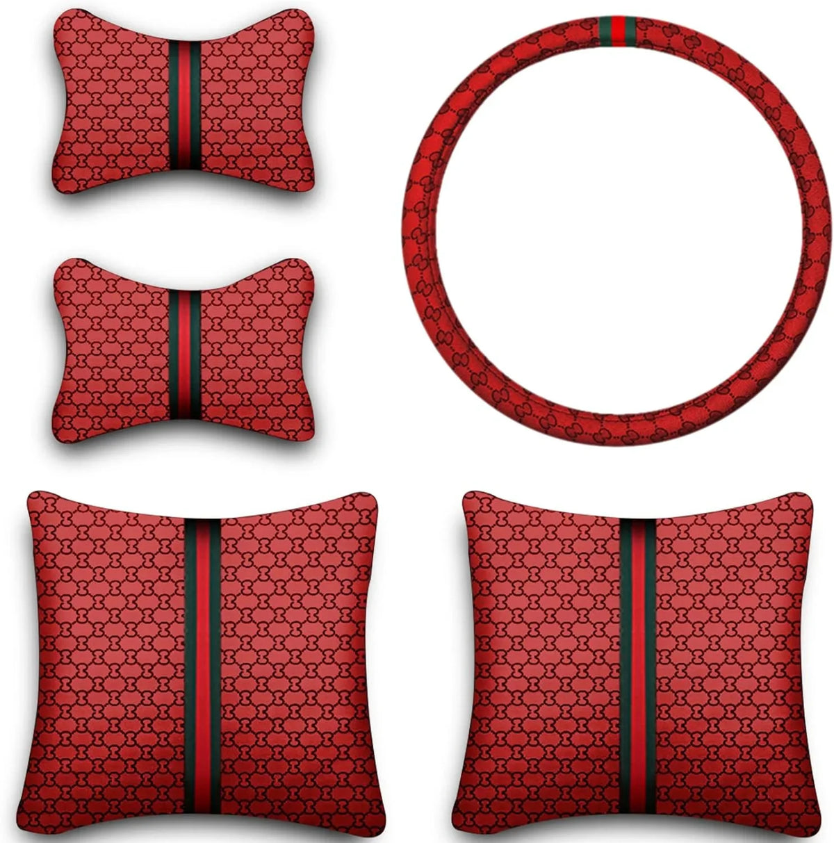 Kabuqi Guc Ci,Same Model High-End Luxury Seat Covers Full Set Leather Fit Automotive Seat Covers & Accessories For 5 Seat Cars Suv Pick-Up Trucks, Pillows And Steering Wheel Cover Included(Gray)