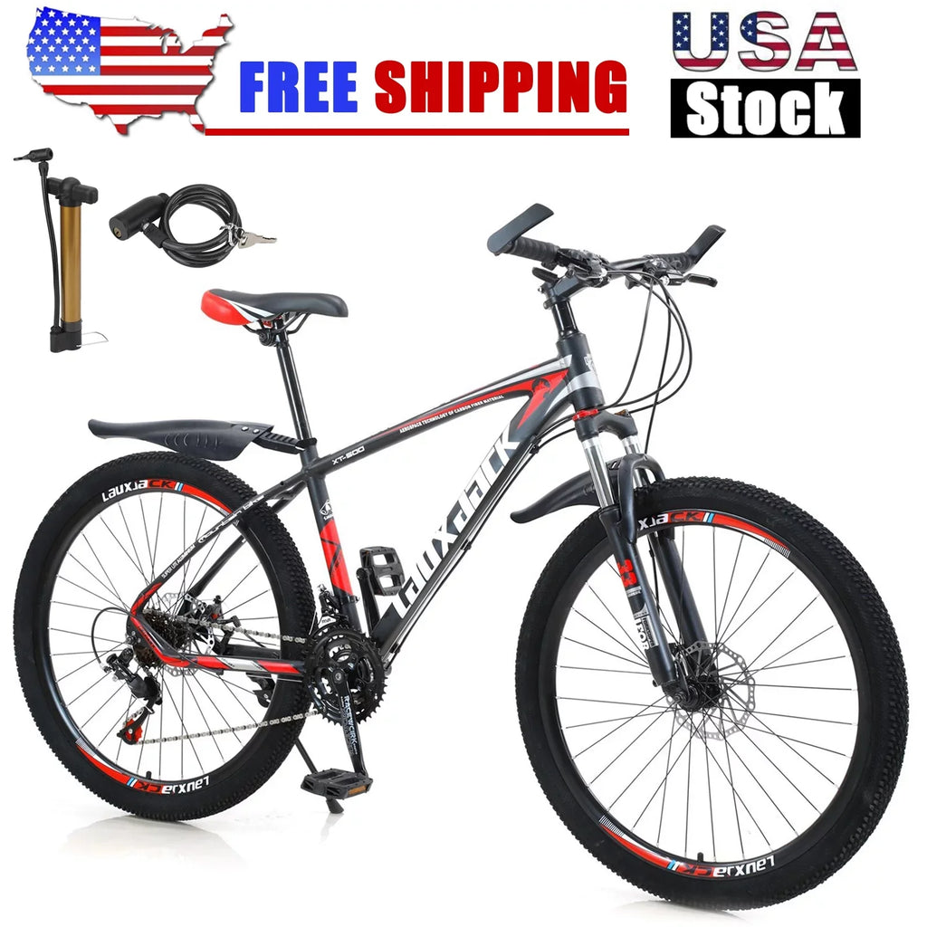 Wheels Pump Bikes Mountain 27.5" MTB+Bike Bicycle Lock+Air Speed Adults 21