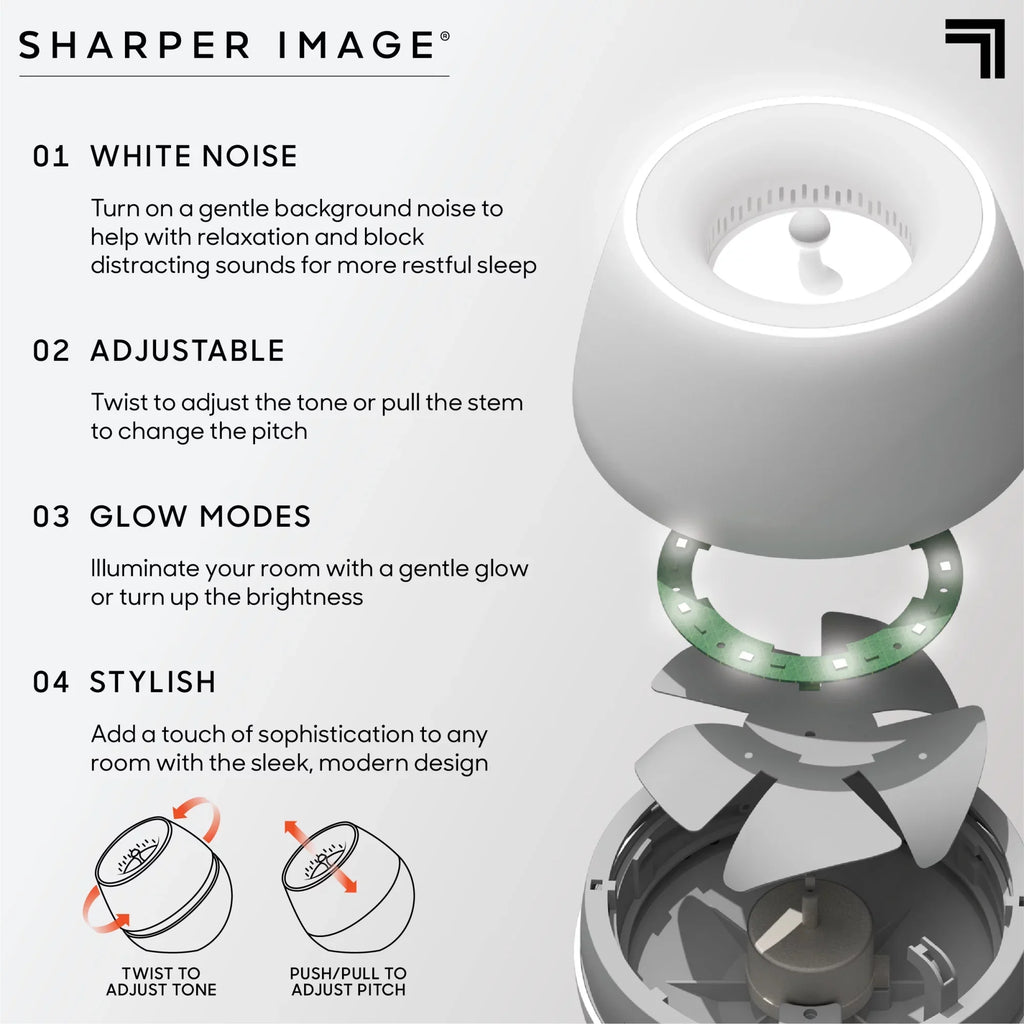 LED Sharper Noise Glow Wind, White With Image® Machine Soother Sound