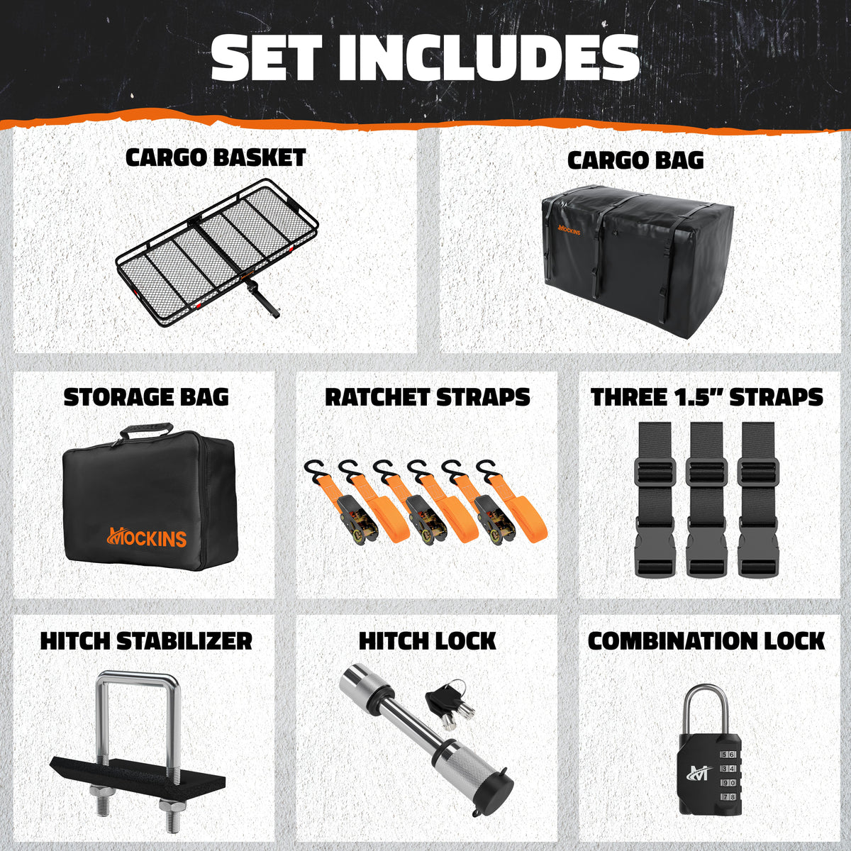 500lbs Bag Mockins | & Foldable Arm Hitch Cap. Basket XXL 70"x30"x6" Cargo Hitch 40 Carrier Hitch Trailer with CF Mount