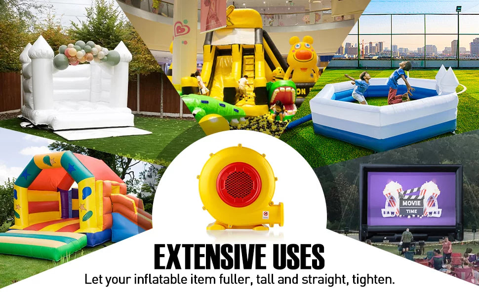 Bounce Inflatable Commercial Bouncy Castle Screen, Booth, Pump Air Blower, Inflatable Paint Inflatable Inflatable for House, Jumper, Movie Bouncer Perfect Fan 950W Blower,