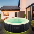 Arebos Nadmuchiwane Spa Automatyczny Nadmuchiwany Do Wnętrz I Na Zewnątrz 208 Cm 6 Osób Listwa Świetlna Led 130 Dysz Masujących 1000 Litrów Z Pokrywką