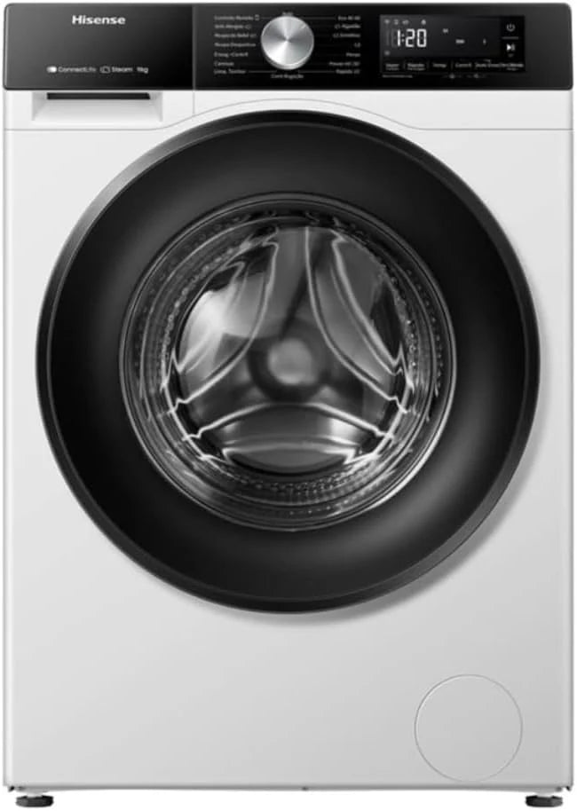 Hisense Wf3S9045Bw3 Pralka Parowa, Klasa A, 9 Kg, Automatyczne Dozowanie, Łączność Wifi, Funkcja Pary 99,9%, Mycie Automatyczne, Szybkie Pranie 15', B