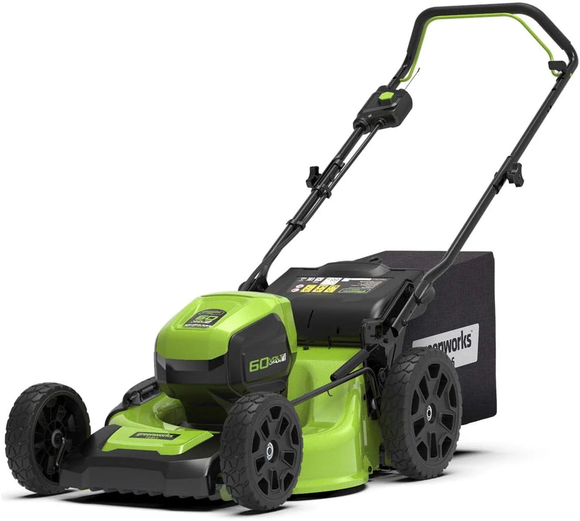 Kosiarka Akumulatorowa Greenworks Gd60Lm46Sp (Li-Ion 60V 46Cm Szerokość Cięcia 3W1 Kosiarka Mulching Boczny Wyrzut 55L Taca Na Pickup Wysokość Cięcia